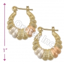 EH089 Gold Layered Tri-color Hoop Earrings