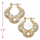EH103 Gold Layered Tri-color Hoop Earrings