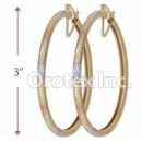 EH138 Gold Layered Tri-Color Hoop Earrings