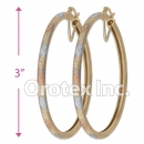 EH140 Gold Layered Tri-Color Hoop Earrings