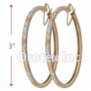 EH141 Gold Layered Tri-Color Hoop Earrings
