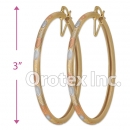 EH143 Gold Layered Tri-Color Hoop Earrings
