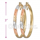 EH148 Gold Layered Tri-Color Hoop Earrings