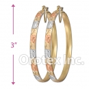 EH150 Gold Layered Tri-Color Hoop Earrings