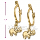 EL021 Gold Layered Long Earrings