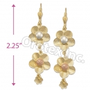 EL095 Gold Layered Pearl Long Earrings
