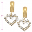 EL106 Gold Layered CZ Long Earrings