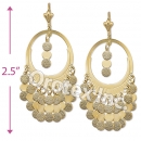 EL131 Gold Layered Long Earrings