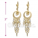 EL172 Gold Layered Pearl Long Earrings