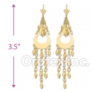 EL178 Gold Layered Pearl Long Earrings