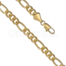 GFC1-12 Gold Layered Stamped Figaro 3+1 Chain