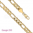 GFC1-3 Gold Layered Figaro 3+1 Chain Gauge 250