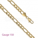 GFC1-4 Gold Layered Figaro 3+1 Chain Gauge 150