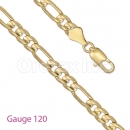 GFC1-5 Gold Layered Figaro 3+1 Chain Gauge 120