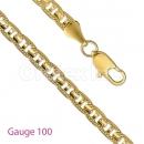 GFC2-2 Gold Layered Mariner Concave Yellow Pave Chain Gauge 100
