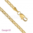 GFC2-3 Gold Layered Mariner Concave Yellow Pave Chain Gauge 065