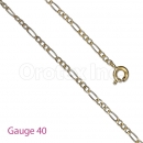 GFC3-7 Gold Layered Figaro Chain Gauge 040