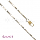 GFC3-8 Gold Layered Figaro Chain Gauge 035