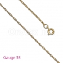 GFC3-9 Gold Layered Singapore Chain Gauge 035