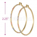 2mm Indian Gold Plated Tri-Color Hoop Earrings