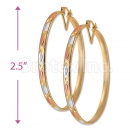 4mm Indian Gold Plated Tri-color Bangle Earrings