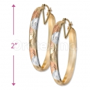 6mm Indian Gold Plated Tri-color Bangle Earrings