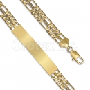 GFQB31-8 Gold Layered 3+1 Figaro Bracelet