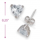 Orotex Silver Layered Heart Shaped Stud CZ Earring