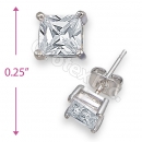 Orotex Silver Layered Square Stud CZ Earring