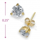 Orotex Gold Layered Round Stud CZ Earring