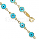 Orotex Gold Layered Aquamarine Eye Bracelet