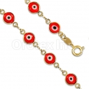 Orotex Gold Layered Red Eye Bracelet