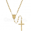 GLFN2-20 Gold Layered Diamond Cut  Rosary