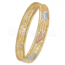 GLG155 Gold Plated Tri color Bangle