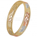 GLG156 Gold Plated Tri color Bangle