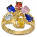 Orotex Gold Layered Multi-color CZ Women's Ring