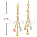 IEP1514 Gold Layered Tri-Color Chandelier Earrings