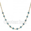 N012 Gold Layered Blue Eye Necklace