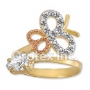R001 Gold Layered CZ Tri Color Women's Ring
