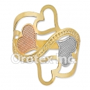 R015 Gold Layered Tri Color Women's Ring