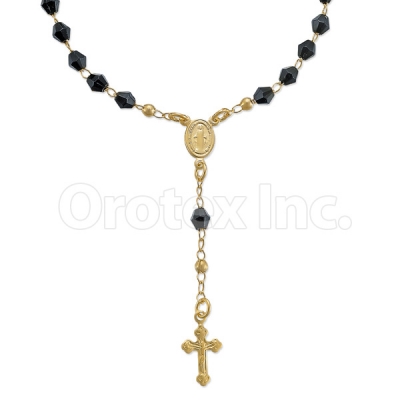 0208909 Gold Layered Black Hand Rosary
