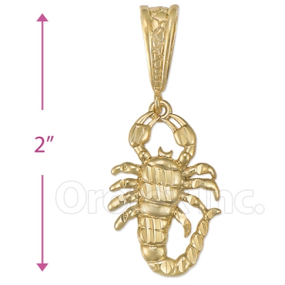 Oro Tex Gold Layered Diamond Cut Scorpion Charm