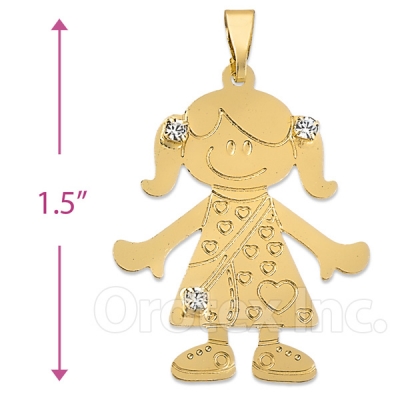 045027 Gold Layered CZ Girl Charm