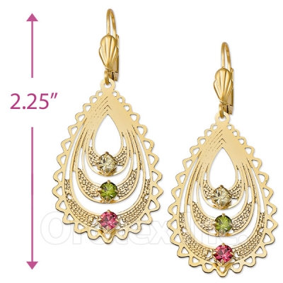 061005 Gold Layered CZ Long Earrings