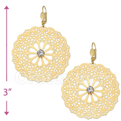 073003 Gold Layered CZ Long Earrings