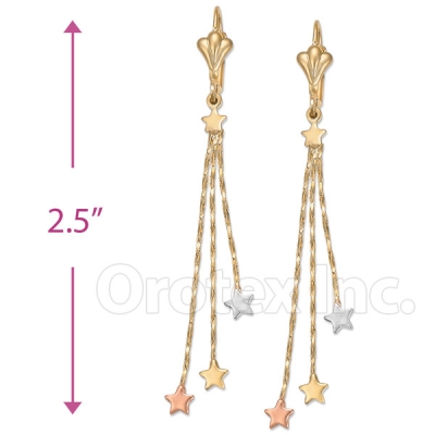 087002 Gold Layered Long Earrings