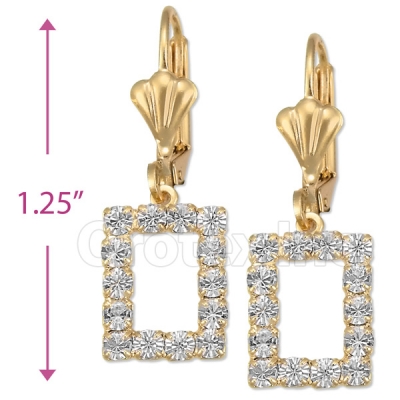 Oro Tex Gold Layered CZ Long Earrings