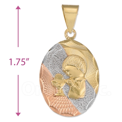 CL52  Gold Layered Tri-color First Communion Charm (Boys)