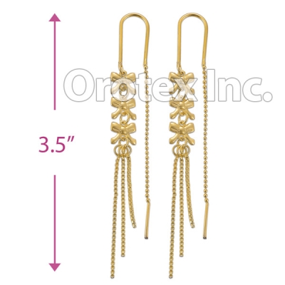 EL142C Gold Layered Long Earrings