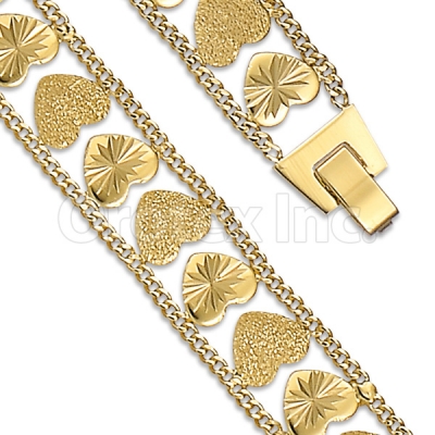 Orotex Gold Layered Fancy W bracelets